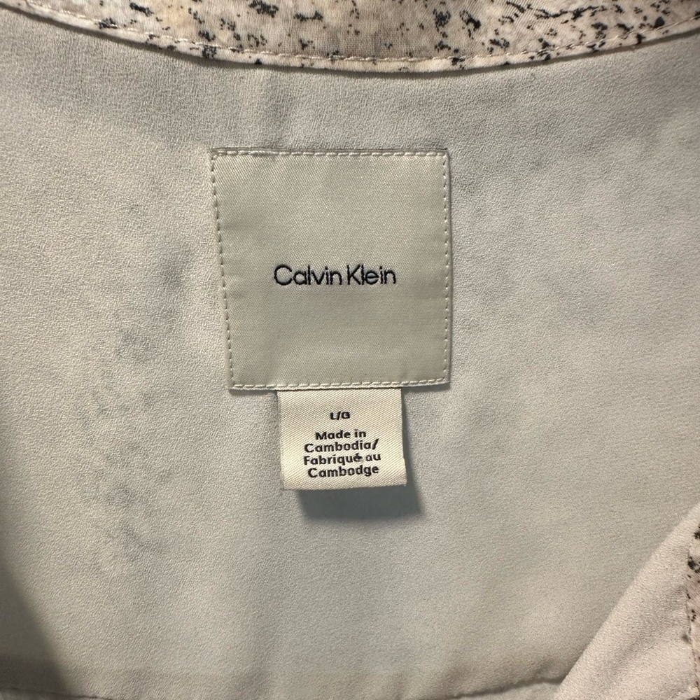 Calvin Klein Speckled Cream Blouse - Picture 8 of 10